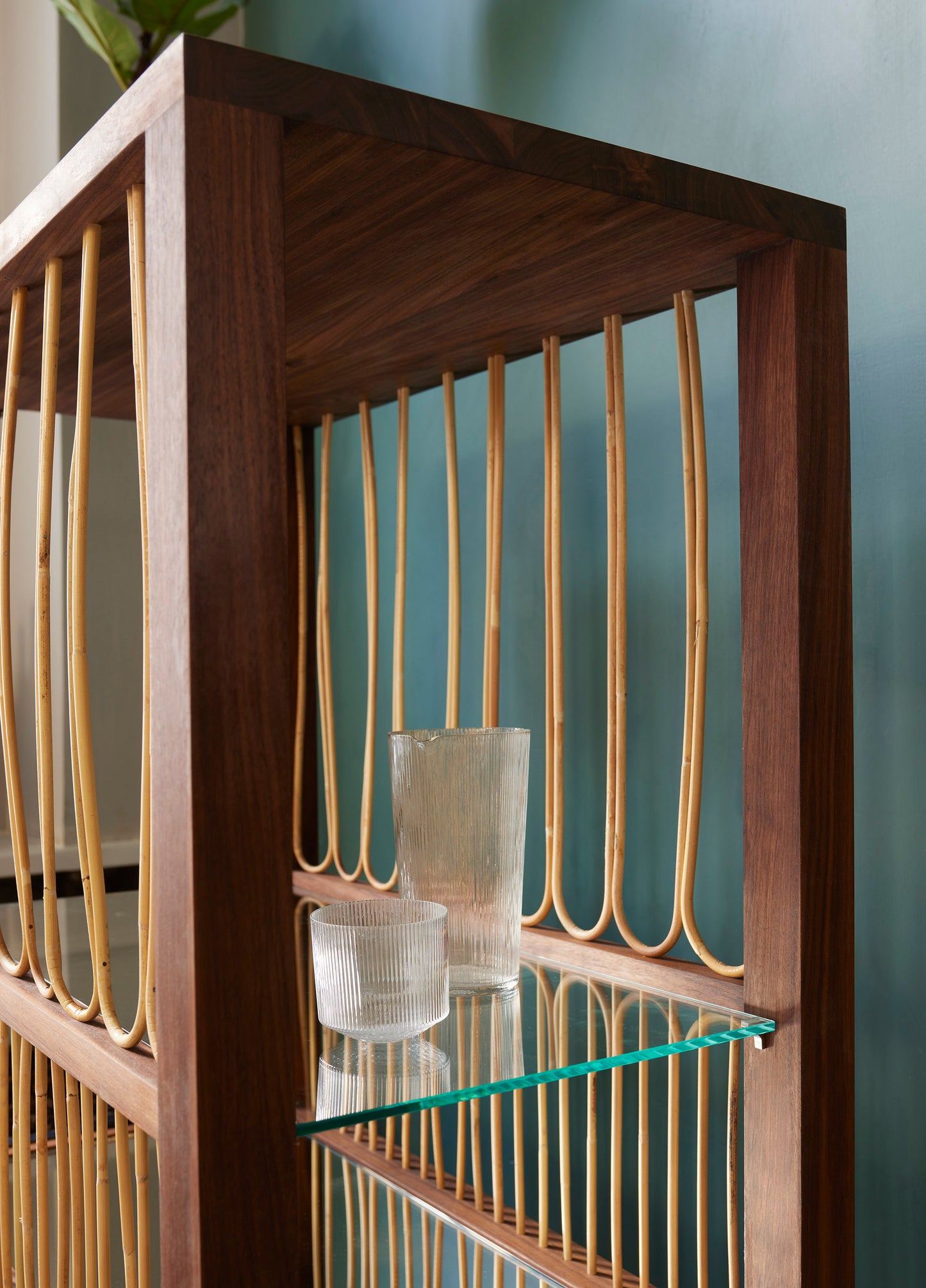 RATTAN CABINET WALNUT